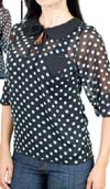 **********Audrey Top in black & white chiffon by Steady - SALE