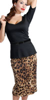 Leopard Sarina Pencil Skirt By Steady 