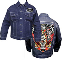 Limited Edition - Indigo Stretch Denim Jacket by Black Market Art Company - Safe Journey
