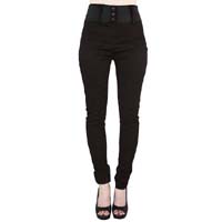 Waist Belt Cigarette Pants by Switchblade Stiletto- BLACK