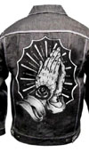 Limited Edition - Black Stretch Denim Jacket by Black Market Art Company - Sinners Prayer