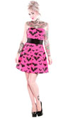 Bat Attack Dress in Pink by Sourpuss - SALE