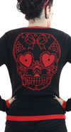 Sweetheart Skull Cardigan in BLACK by Sourpuss - SALE sz M only