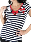 Ahoy Polly Top in Black/White Stripes by Sourpuss - SALE sz M only