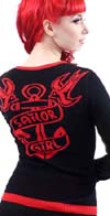 Sailor Girl Cardigan by Sourpuss- Black - SALE sz S & L only
