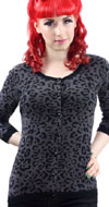 Crash Leopard (GREY) Cardigan by Sourpuss - SALE sz L only