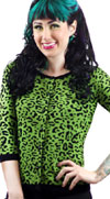 Crash Leopard (GREEN) Cardigan by Sourpuss - SALE