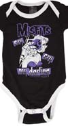 Misfits- Cry Cry My Darling on a Black/White one piece snap bottom baby shirt (S=0-3 mo, M=3-6 mo, L=6-12 mo, XL=12-18 mo)
