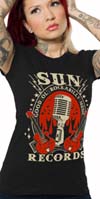 Sun Records- Good Ol' Rockabilly Music- on a girls fitted shirt by Steady Clothing
