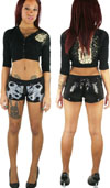 Bones Sequin Shorts by Too Fast Clothing