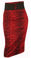 Dark Red Leopard Waist Belt Skirt by Switchblade Stiletto