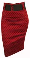 Red with Black Polka Dots Waist Belt Skirt by Switchblade Stiletto