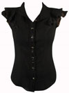 Black Double Ruffle Blouse by Switchblade Stiletto - SALE