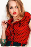 Darling Dots Double Ruffle Polka Dot Blouse in Red by Switchblade Stiletto - SALE