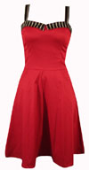 Sassy Sailor Swing Pocket Dress in Red by Switchblade Stiletto - SALE
