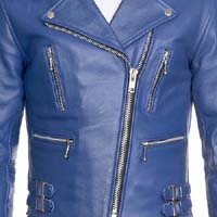 The Defector Leather Jacket in BLUE by Straight To Hell
