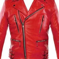 The Defector Leather Jacket in RED by Straight To Hell