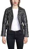Ladys Defector Leather Jacket in BLACK by Straight To Hell