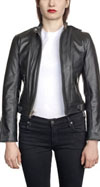 Ladys Offender Leather Jacket in BLACK by Straight To Hell