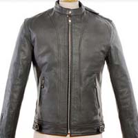 The Offender Leather Jacket in GREY by Straight To Hell