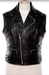 The Troublemaker Leather Vest in BLACK by Straight To Hell