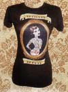 Tattooed Beauty on a dark brown girls fitted shirt by Low Brow Art Company - SALE