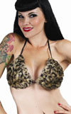 Fuzzy Leopard String Bikini Top by Living Dead Souls - SALE sz  L only