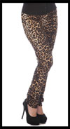 SALE - Girls Stretch Leopard Cigarette Pants by Living Dead Souls/Voodoo Kitten 