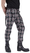 Green/Black Plaid Bondage Trouser w/ Straps by Dead Threads