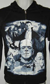 Universal Monsters- Collage on a girls black zip up hooded sweatshirt - SALE
