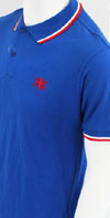 Slim Fit Polo Shirt by Warrior Clothing- BRITANNIA BLUE (Union Jack Embroidery)