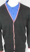 Vintage Cardigan Sweater by Warrior Clothing- BLACK/RED
