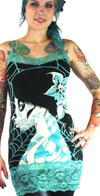 Camille Tank by Too Fast Clothing- All Gone Dead - Sugar Skull Girl in Blue