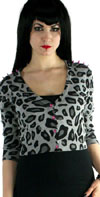 Malice Cardigan by Too Fast Clothing - Grey Leopard -SALE