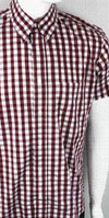Vintage Button Down Shirt by Warrior Clothing- SKAVILLE (BURGUNDY)
