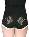 Mechanical Swallows Lace Hot Shorts by Too Fast Clothing - SALE  sz XL only