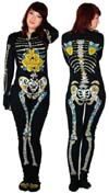 Sugar Skull Zombie Bones Skelly Pajamas by Too Fast Clothing - SALE