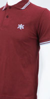 Slim Fit Polo Shirt With Tartan Panel by Warrior Clothing- MAROON (Union Jack Embroidery)