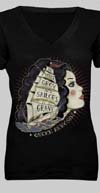 Queen Kerosin Girls Shirt by Timeless Clothing- Sailors Grave in Black