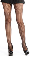 Stripe And Lace Pantyhose by Lip Service