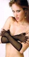 Fingerless Fishnet Arm Warmer With Lace Trim
