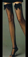Fishnet Thigh High With Bow - SALE