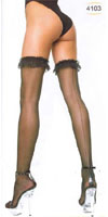 Sheer Thigh High With Ruffle