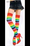 Rainbow Stripe Thigh Highs