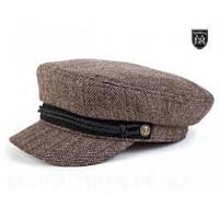 Fiddler Hat by Brixton- Brown Herringbone Twill