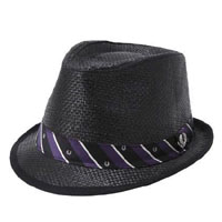 Straw Trilby Hat (BLACK) by Fred Perry