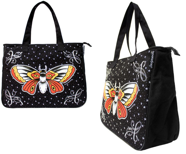 Deadly Moth Zip Top Tote Bag by Sourpuss