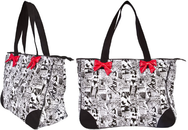 Bettie Page Collage Tote Bag by Sourpuss