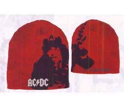 AC/DC- Large Angus Pic on a red beanie