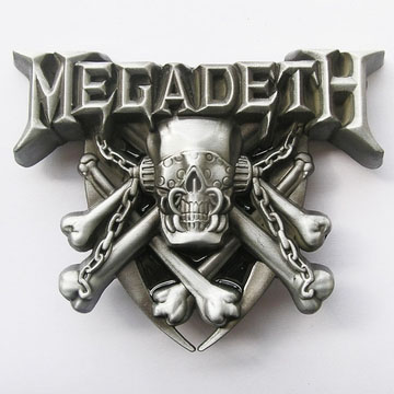 Megadeth- Skull And Bones belt buckle (bb200)